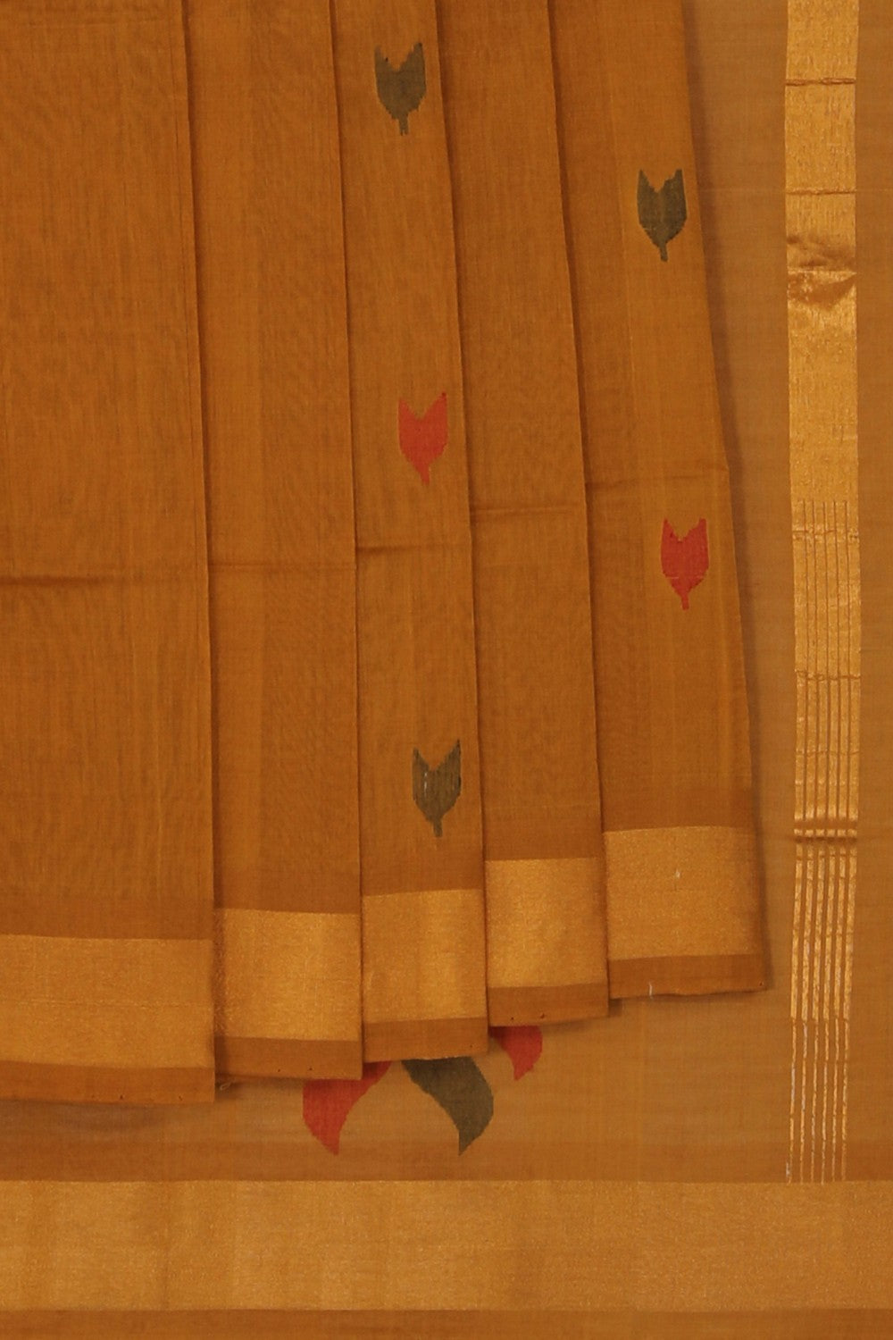 Image of Uppada Cotton Mustard Saree